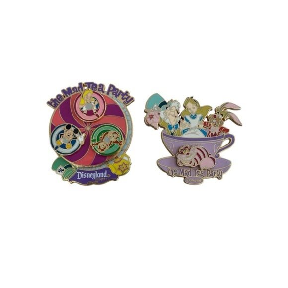Disney Pins Set of 2 The Mad Tea Party Spinner and Teacup 2005 EUC - Picture 2 of 10